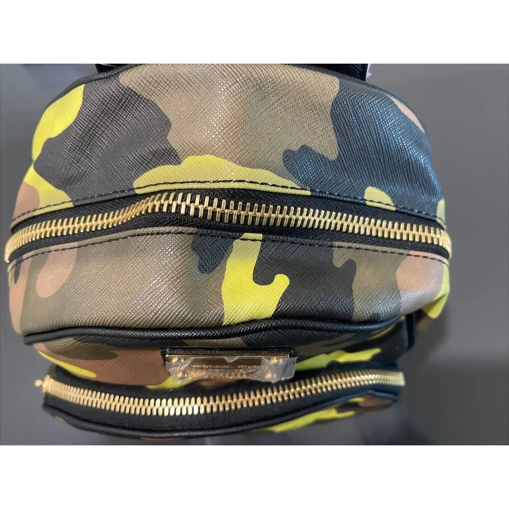Michael Kors Jet Set Women's Acid Lemon & Green Camo Backpack Rare NWT